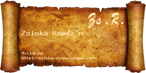 Zsinka Román névjegykártya